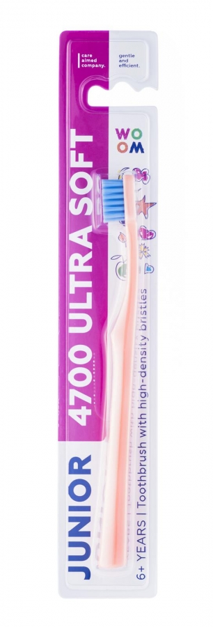 WOOM, Bērnu zobu birste Junior Ultra Soft 4700,ORANŽA Magnolica