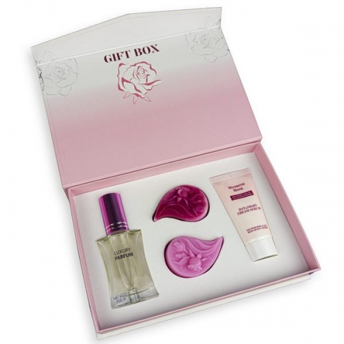gift set diamond rose - handmade soaps+perfume 15ml+cream serum 35ml.(4 pcs.) Magnolica