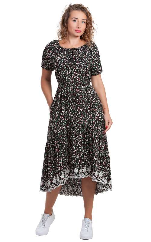 COMFORTABLE SUMMER DRESS WITH EMBROIDERY  Magnolica