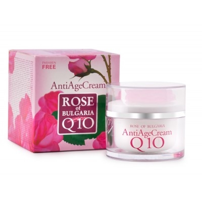 Krēms pret ādas novecošanas ar rožūdeni un Q10 Rose of Bg 50 ml.  Magnolica
