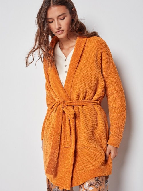 CASUAL wear - robe IN STRETCH YARN, MUSTARD Magnolica