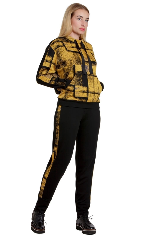 Dzeltens sieviesu sporta kostims -HOODIE Magnolica