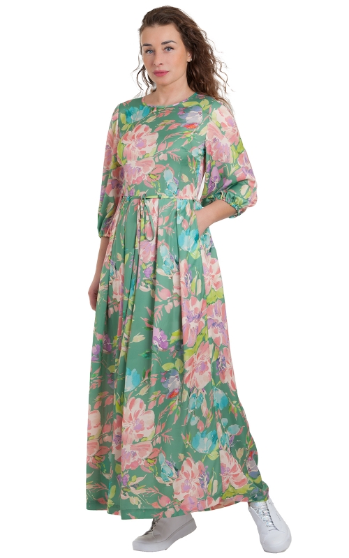 GORGEOUS SUMMER DRESS MADE OF SILKY TEXTILE FABRIC Magnolica