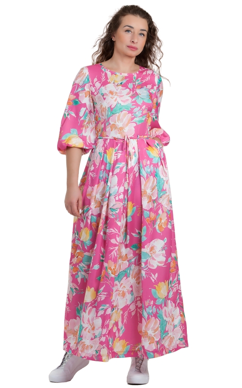 GORGEOUS SUMMER DRESS MADE OF SILKY TEXTILE FABRIC Magnolica