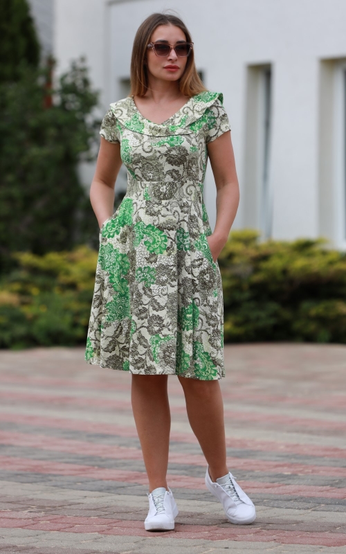 CASUAL SPRING-SUMMER GREEN DRESS Magnolica