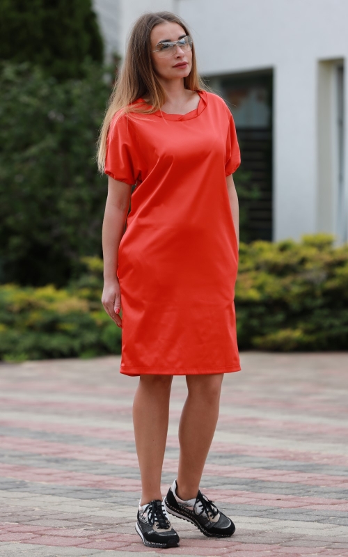 Red Spring-Summer Dress Magnolica