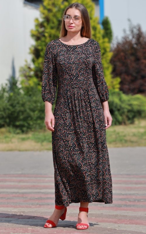 CASUAL SUMMER DRESS FROM COMPESSED VISCOSE,A-silhouette Magnolica