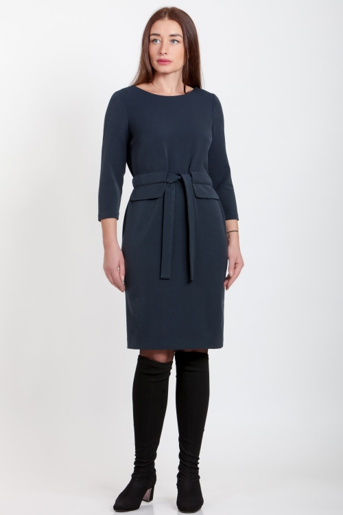 CASUAL OFFICE DRESS WITH BELT Magnolica