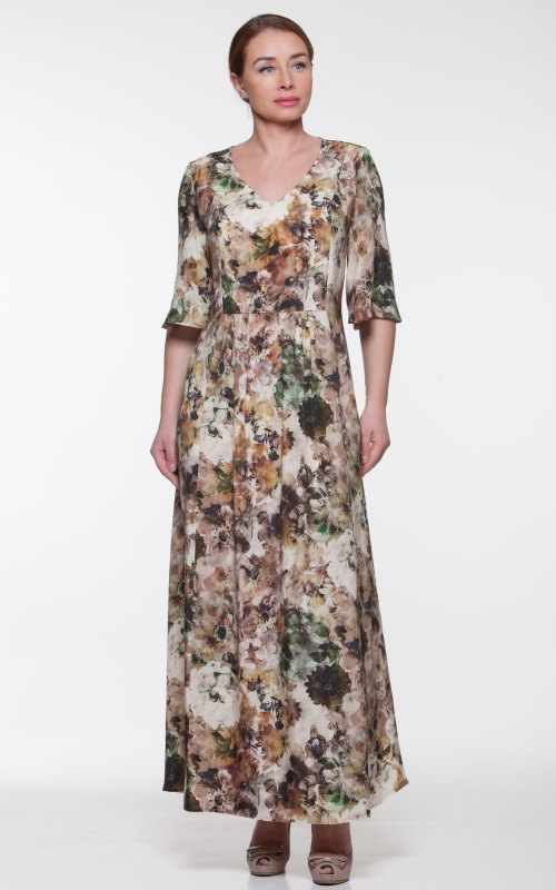 SPRING-SUMMER BROWN DRESS Magnolica