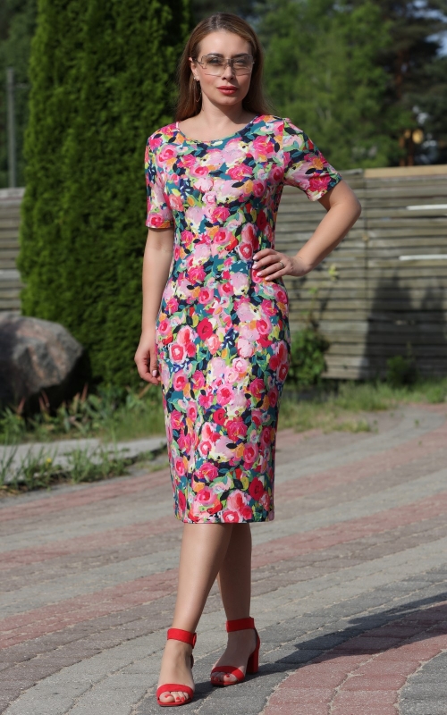 GORGEOUS SUMMER DRESS WITH FLORAL PRINT. Magnolica