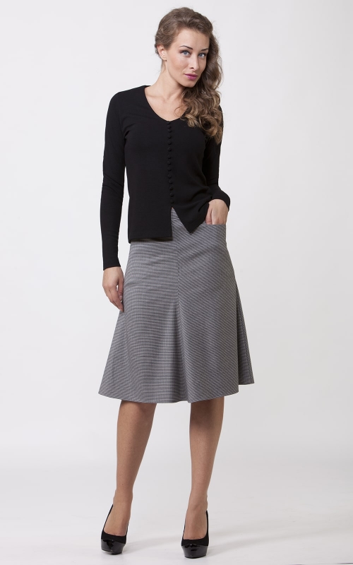 Flared Skirt With Pockets Grey Magnolica