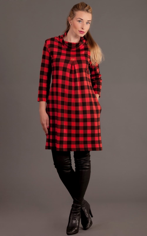 Casual Red Checked Casual Office Dress From Burberry Magnolica