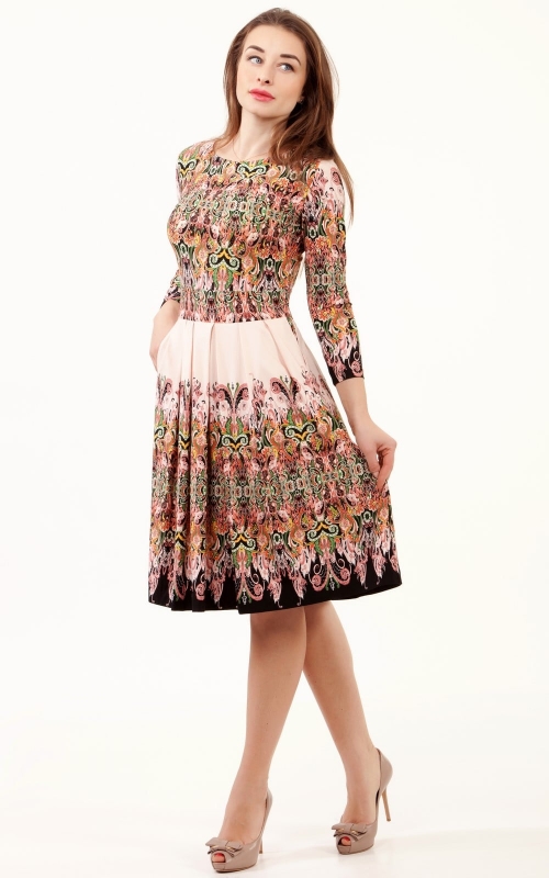 Synthetic Spring-Summer Brown Dress Magnolica