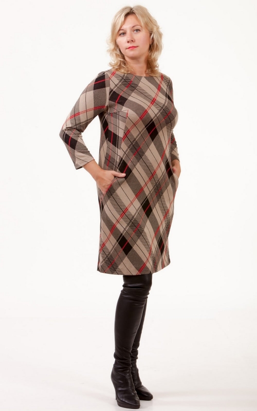 Caramel Brown Casual Office Check Sackack Dress From Burberry Magnolica