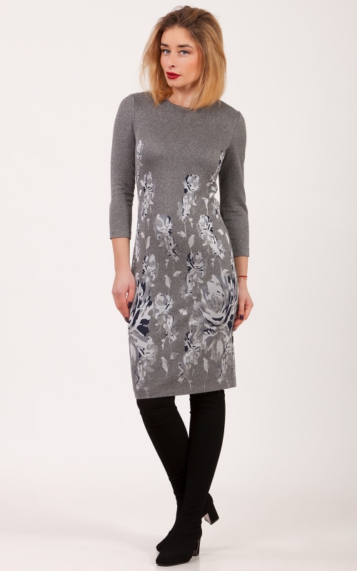 Grey Casual Office Dress Magnolica