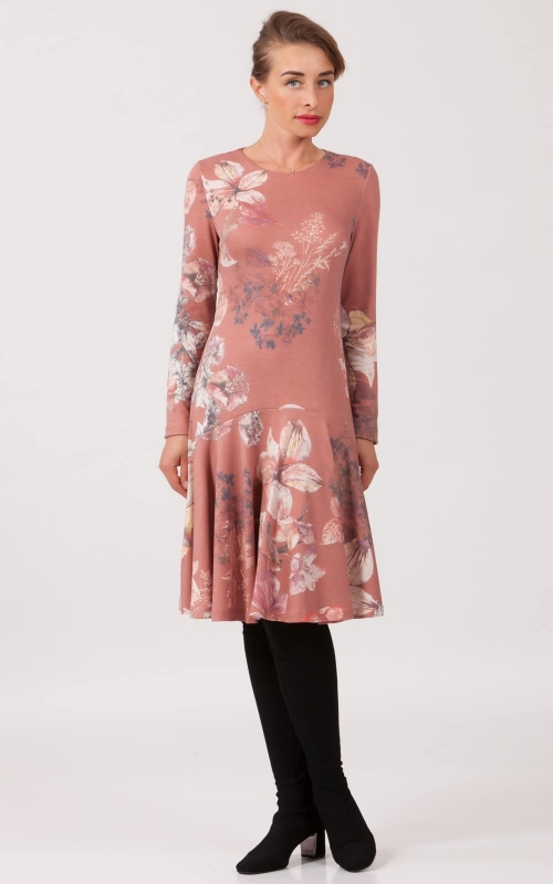 Платье повседневное офисное розовое Magnolica