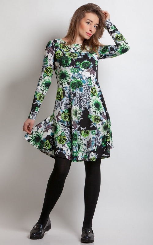 Zala pavasara- vasaras ikdienas kleita Magnolica