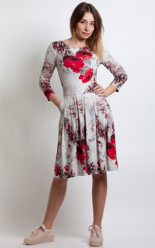 Платье весенне-летнее красное Magnolica