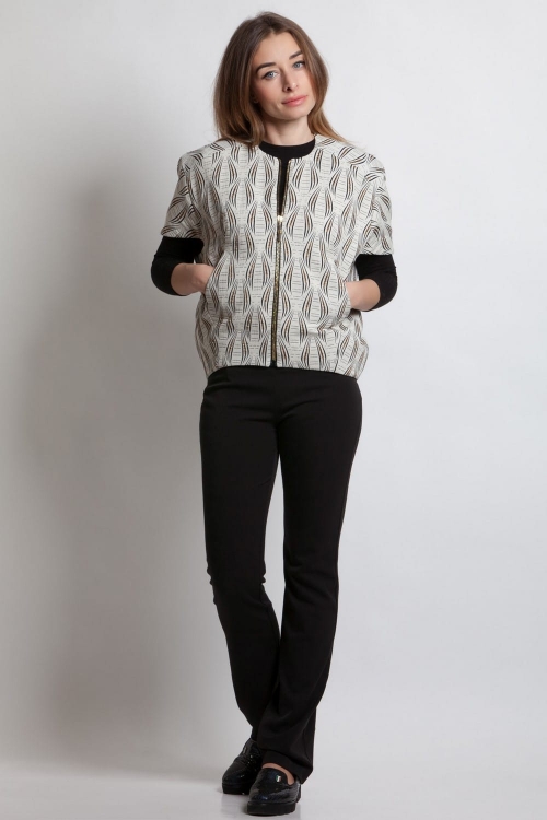 Short Sleeve Ivory Spring Jacket Magnolica