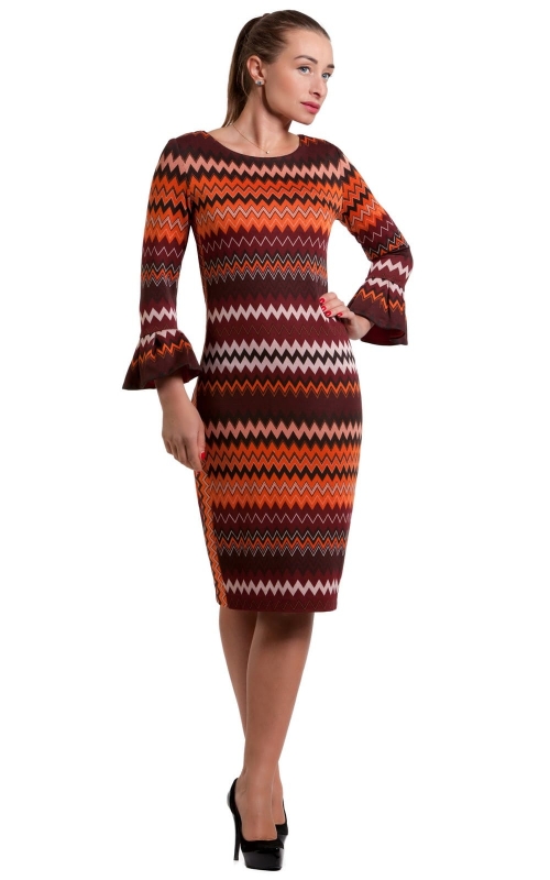 Нарядное платье оранжево-коричневое Magnolica