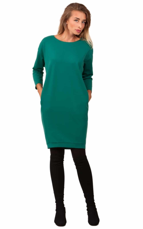 Green Casual Office Dress Magnolica