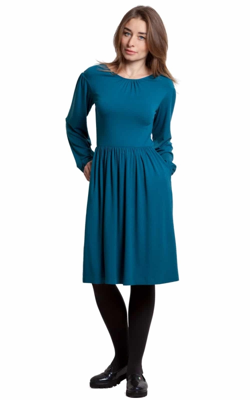Casual Blue Office Dress Magnolica