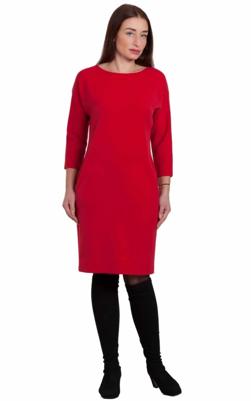 Red Casual Office Dress Magnolica
