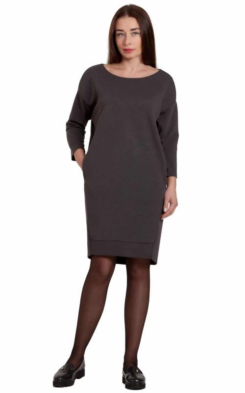Dark Grey Casual Office Dress Magnolica
