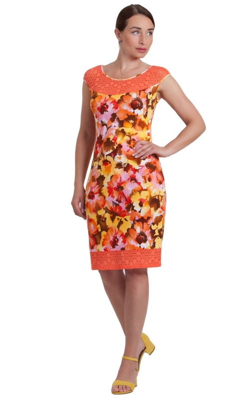 Casual Orange Colour Spring-Summer Dress Magnolica