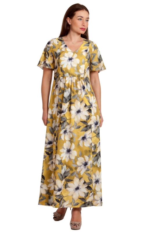 Dzeltena pavasara-vasaras kleita Magnolica