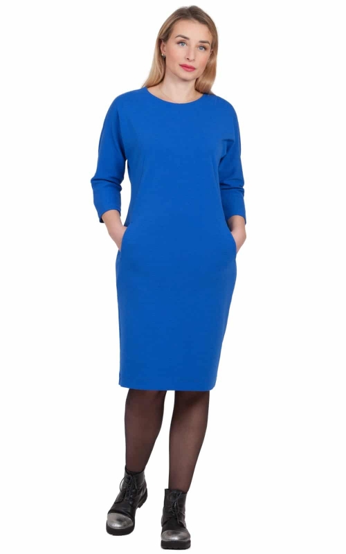 Платье офисное синее Magnolica