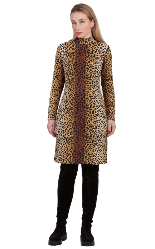Leopard Coloured Office Dress Magnolica