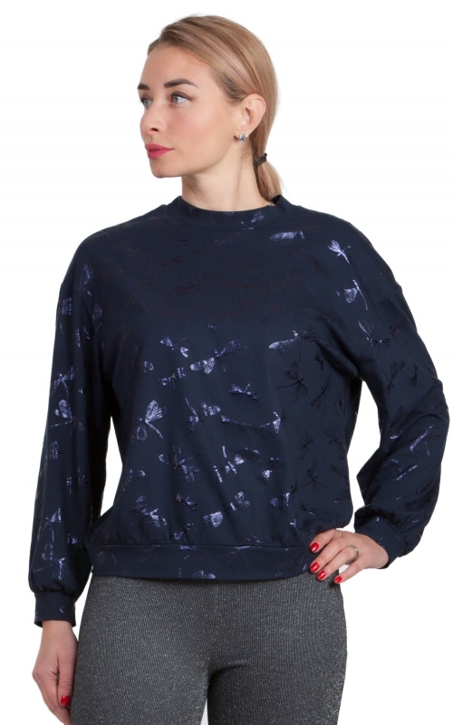 Blue Printed Sweatshirt Magnolica