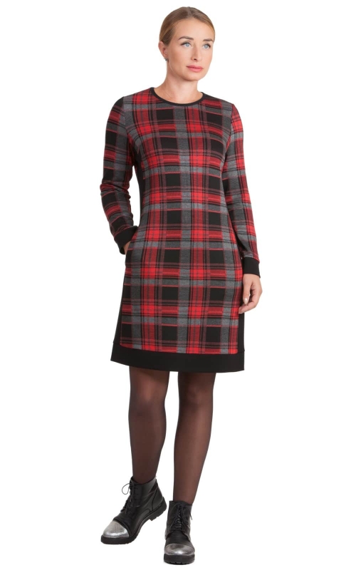 RED CHECK DRESS-tunic in sporty style Magnolica