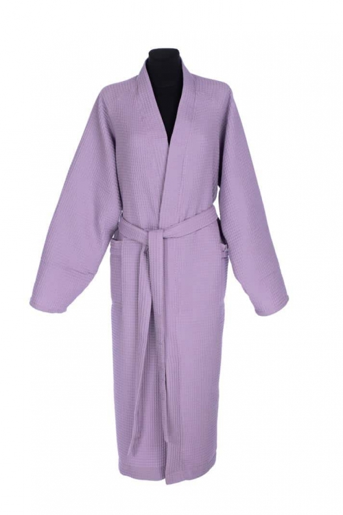 Long waffle robe WITH BELT IN VIOLET COLOUR Magnolica