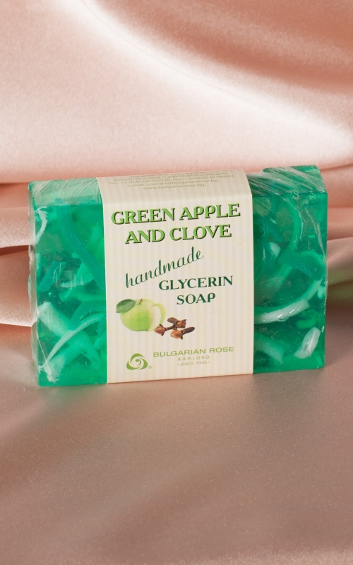 glycerine soap GREEN APPLE AND CLOVE handmade 80 g Magnolica