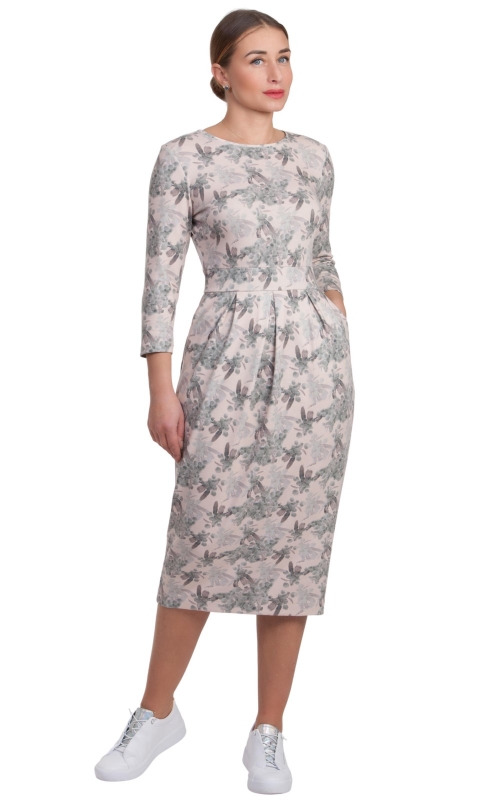 spring jersey midi dress from soft silk canvas Magnolica