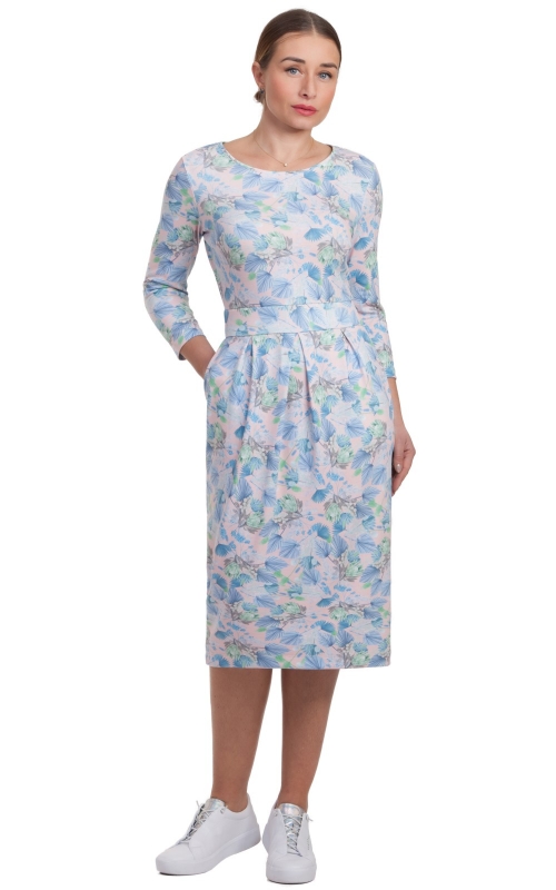 spring midi dress from soft silk canvas Magnolica