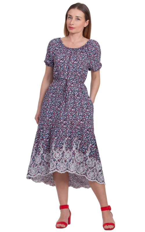 COMFORTABLE SUMMER DRESS WITH EMBROIDERY Magnolica
