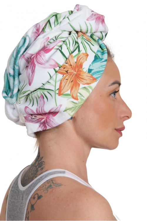 COTTON TURBAN FOR DRYING HAIR. IN MULTI-COLOR Magnolica
