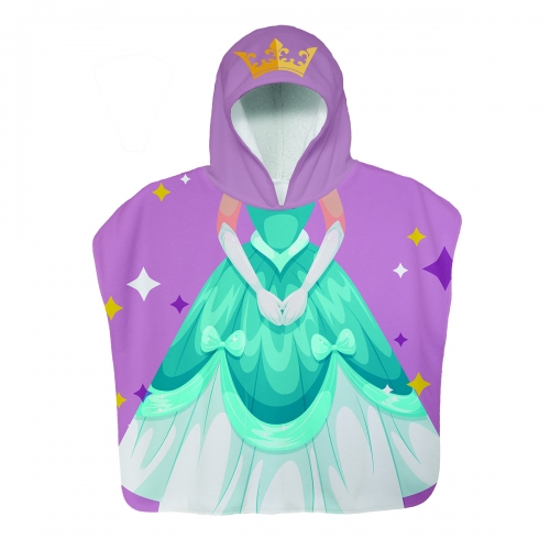 Children's hooded poncho «princess»,4-9 y.old Magnolica