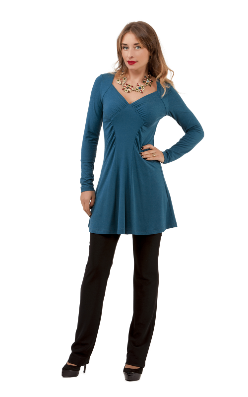 Turquoise Casual Casual Office Dress Magnolica